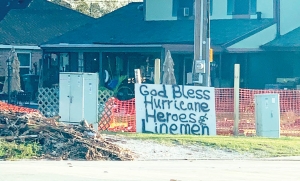 god bless hurricane heros and linemen sign